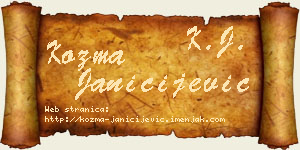 Kozma Janičijević vizit kartica
